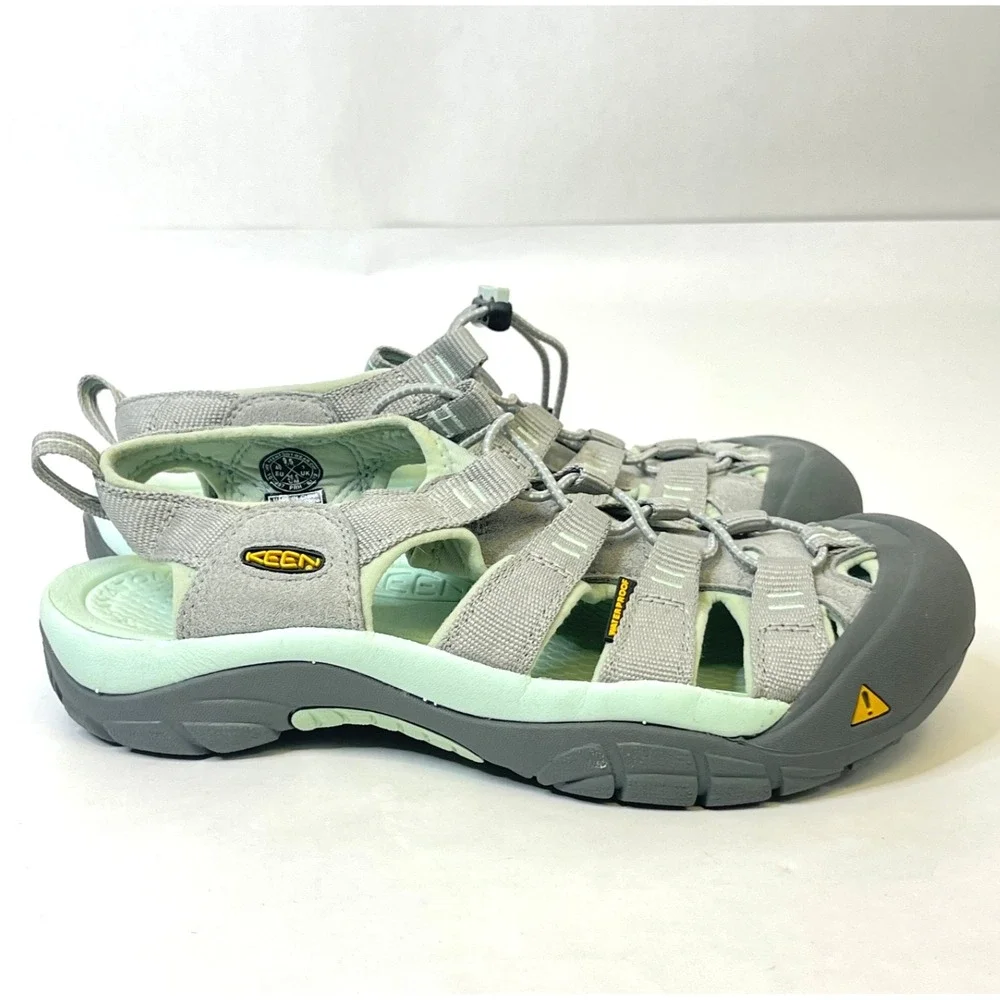 NWOB Keen Newport H2 Womens 9.5 Gray Green Waterproof Sandals Hiking Water Sport